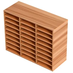 VEVOR 27 Compartments Wood Literature Organizer, Adjustable Shelves, Medium Density Fiberboard Mail Center, Office Home School Storage for Files, Documents, Papers, Magazines, White
