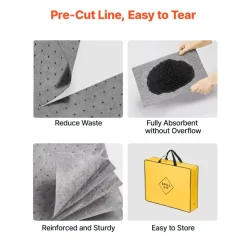 VEVOR Complete Spill Absorbent Kit for Oil & Water, 20PCS Medium-Duty Spill Absorbent Pads, 2 Socks, 2 Pillows, 2 Hazardous Material Bags, 1 Carrying Bag for Garage Workshop Spill Control & Cleanup