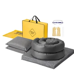 VEVOR Complete Spill Absorbent Kit for Oil & Water, 20PCS Medium-Duty Spill Absorbent Pads, 2 Socks, 2 Pillows, 2 Hazardous Material Bags, 1 Carrying Bag for Garage Workshop Spill Control & Cleanup