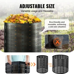 VEVOR Compost Bin 220 Gallon, Outdoor Expandable Composter, Easy to Setup & Large Capacity Composting Bin, Fast Creation of Fertile Soil