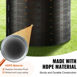VEVOR Compost Bin 220 Gallon, Outdoor Expandable Composter, Easy to Setup & Large Capacity Composting Bin, Fast Creation of Fertile Soil