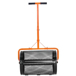 VEVOR Compost Spreader, 24 in Wide Peat Moss Spreader with T Shaped Handle, 3 Heights Adjustable, Powder-Coated Steel Garden Peat Moss Roller, Heavy Duty Grass Seed Spreaders for Planting Seeding