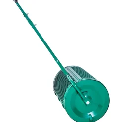 VEVOR Compost Spreader, 24 in Wide Peat Moss Spreader with Push/Tow Handle, 4 Heights Adjustable, Powder-Coated Steel Garden Peat Moss Roller, Heavy Duty Grass Seed Spreaders for Planting Seeding