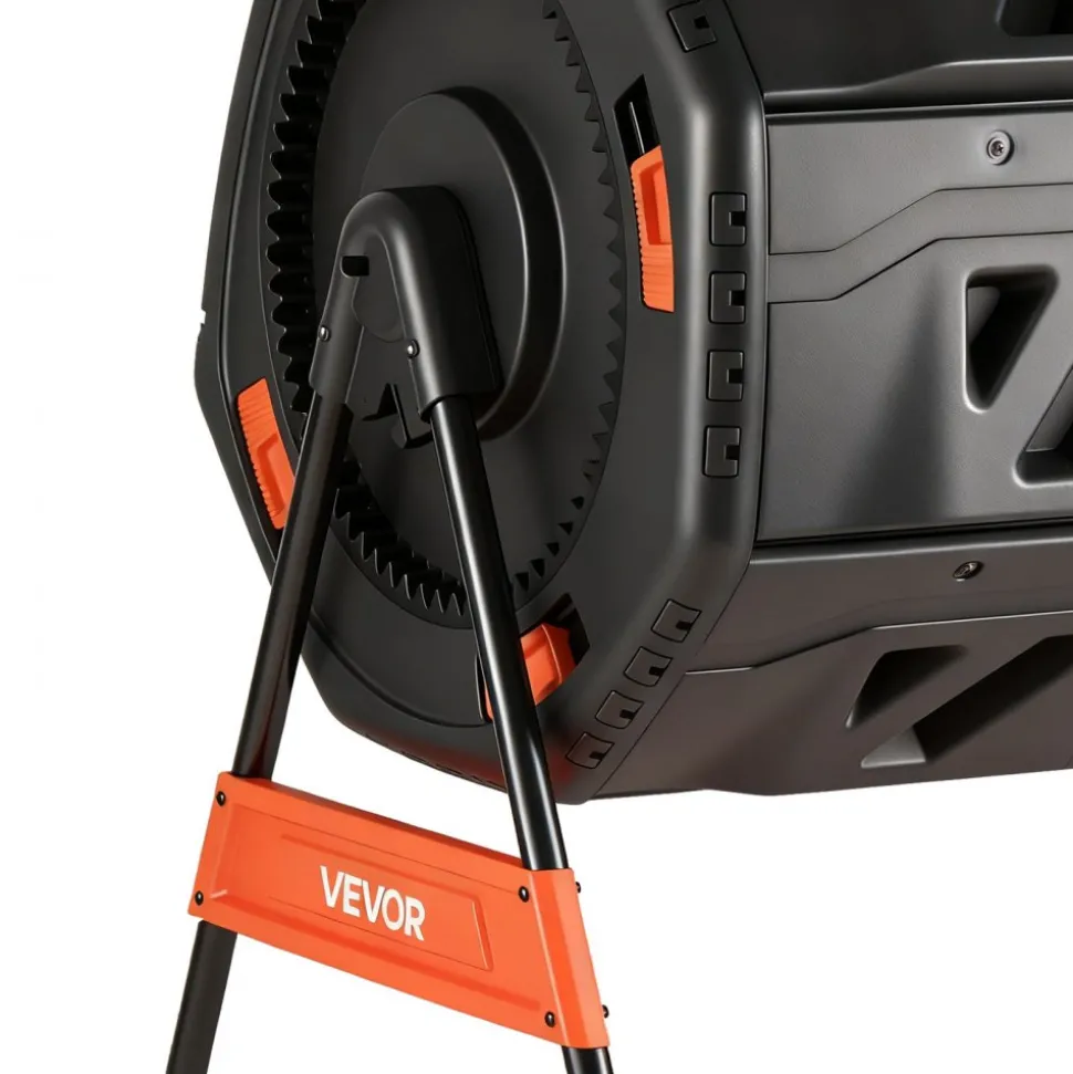 VEVOR Compost Tumbler, 53 Gallon Dual Chamber Outdoor Tumbling Composter with 2 Sliding Doors and Aeration System, Large Easy-Turn Rotating Composting Bin for Outside, Garden, Kitchen, and Yard Waste