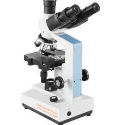 VEVOR Compound Trinocular Microscope, 40X-5000X Magnification Trinocular Compound Lab Microscope with Two-Layer Mechanical Stage, External Interface, LED Illumination and Microscope Slides Included