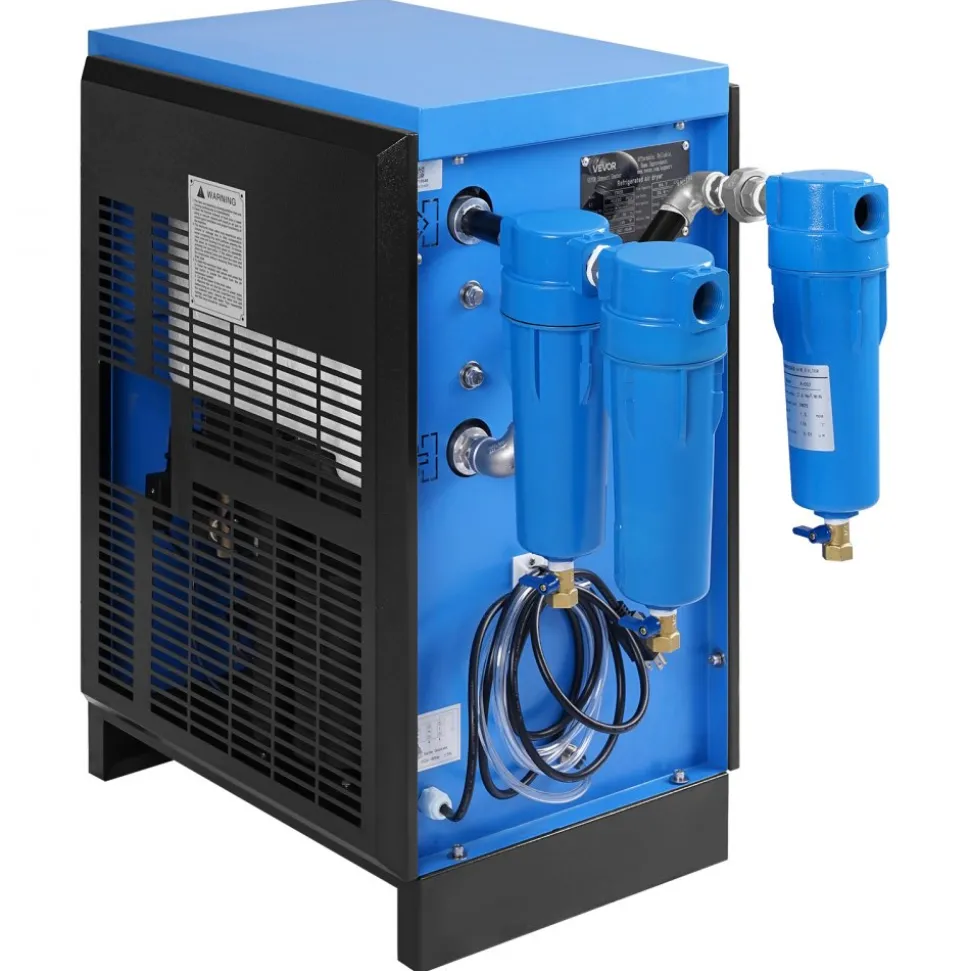 VEVOR Compressed Air Dryer, 85CFM Refrigerated Air Dryer, 110-120V Industrial Refrigerated Air-Drying System for 15HP & 20HP Compressors - with Color Screen Control Panel and Automatic Drainage