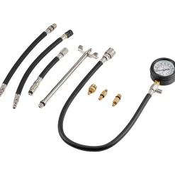 VEVOR Compression Tester Adapter Kit, 9 Pcs Automotive Engine Cylinder Leak Down Compression Test, Accurate Dual Scale Pressure Gauge 0-300 psi, with Long Reach Hoses and Case for Engine Cylinders