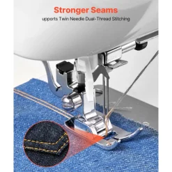 VEVOR Computerized Sewing Machine, 60 Stitch Applications, with LED Screen, Foot Pedal and LED Light, Heavy-Duty Metal Frame, Digital Sewing Machine with Powerful Motor for Crafts and Mending