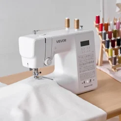 VEVOR Computerized Sewing Machine, 200 Stitch Applications, with LCD Screen, Foot Pedal and LED Light, Heavy-Duty Metal Frame, Digital Sewing Machine with Powerful Motor for Crafts and Mending