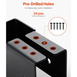 VEVOR Concealed Joist Hanger, 2x4 Inch Outdoor Concealed-Flange Joist Bracket with Screws, Steel Light Joist Hangers for 1.93 x 3.62 Inch / 49 x 92 mm Beam, Swing, Fence, Wooden Slides, 24 Pcs