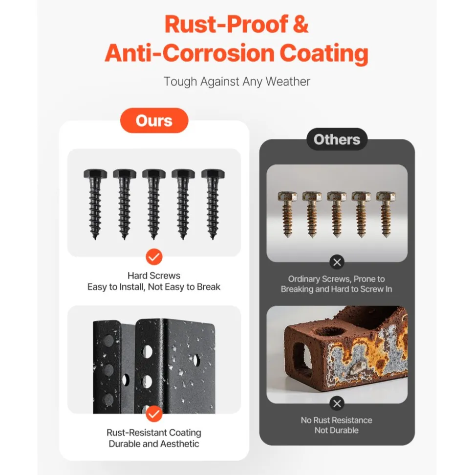 VEVOR Concealed Joist Hanger, 2x4 Inch Outdoor Concealed-Flange Joist Bracket with Screws, Steel Light Joist Hangers for 1.93 x 3.62 Inch / 49 x 92 mm Beam, Swing, Fence, Wooden Slides, 12 Pcs