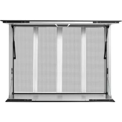 VEVOR Concession Window Folding Shelf 48x36in Aluminum Alloy Service Window, for Food Truck, Up to 85 Degrees, with 4 Sliding Screen Windows, Awning Door and Drag Hook, Rainwater Resistant