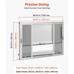 VEVOR Concession Window Folding Shelf 48x36in Aluminum Alloy Service Window, for Food Truck, Up to 85 Degrees, with 4 Sliding Screen Windows, Awning Door and Drag Hook, Rainwater Resistant