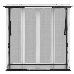 VEVOR Concession Window Folding Shelf 36x36in Aluminum Alloy Service Window, for Food Truck, Up to 85 Degrees, with 4 Sliding Screen Windows, Awning Door and Drag Hook, Rainwater Resistant