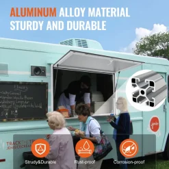 VEVOR Concession Window 36"x24", Aluminum Alloy Food Truck Service Window with Awning Door & Drag Hook, Up to 85 Degrees Stand Serving Window for Food Trucks Concession Trailers, Glass Not Included