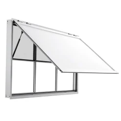 VEVOR Concession Window 64x40 in Aluminum Alloy Service Window, for Food Truck, Up to 85 Degrees Stand Serving with 3 Fixed & 3 Sliding Windows, Awning Door and Drag Hook, Rainwater Resistant