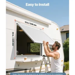 VEVOR Concession Window 60x36 in Aluminum Alloy Frame Service Window, for Food Truck, Up to 85 Degrees Stand Serving Windows with Awning Door and Drag Hook, Rainwater Resistant for Concession Trailer