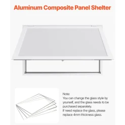 VEVOR Concession Window 60x36 in Aluminum Alloy Frame Service Window, for Food Truck, Up to 85 Degrees Stand Serving Windows with Awning Door and Drag Hook, Rainwater Resistant for Concession Trailer