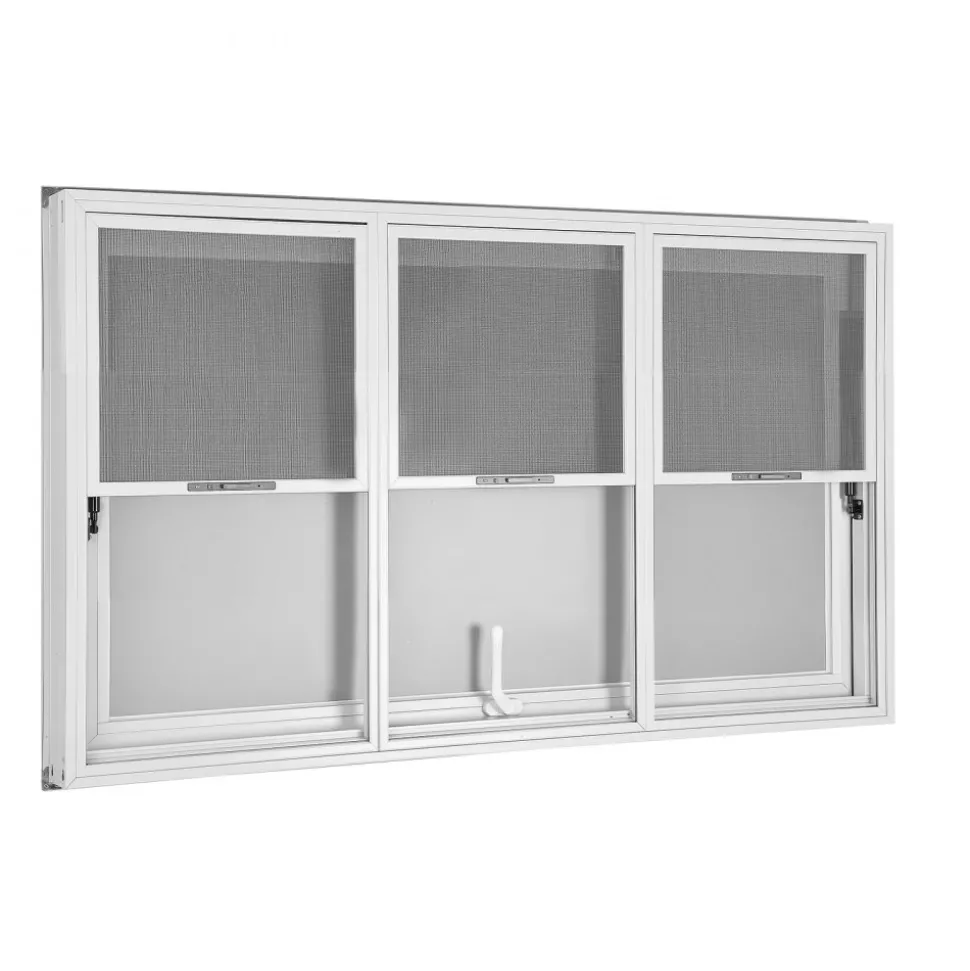 VEVOR Concession Window 60x36 in Aluminum Alloy Service Window, for Food Truck, Up to 85 Degrees Stand Serving with 3 Fixed & 3 Sliding Windows, Awning Door and Drag Hook, Rainwater Resistant