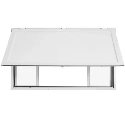 VEVOR Concession Window 60x36 in Aluminum Alloy Service Window, for Food Truck, Up to 85 Degrees Stand Serving with 4 Sliding Acrylic Windows, Awning Door and Drag Hook, Rainwater Resistant