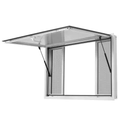 VEVOR Concession Window 60x36 in Aluminum Alloy Frame Service Window, for Food Truck, Up to 85 Degrees Stand Serving with 4 Sliding Screen Windows, Awning Door and Drag Hook, Rainwater Resistant