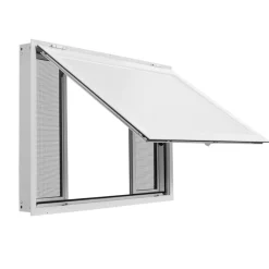 VEVOR Concession Window 60x36 in Aluminum Alloy Frame Service Window, for Food Truck, Up to 85 Degrees Stand Serving with 4 Sliding Screen Windows, Awning Door and Drag Hook, Rainwater Resistant