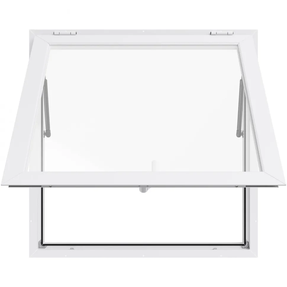 VEVOR Concession Window 36x36 in, Aluminum Alloy Frame Service Window for Food Truck, Up to 85 Degrees Stand Serving Window with Awning Door and Drag Hook, Rainwater Resistant for Concession Trailers