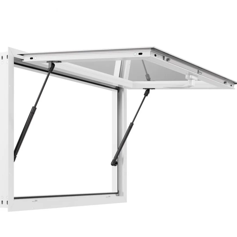 VEVOR Concession Window 36x36 in, Aluminum Alloy Frame Service Window for Food Truck, Up to 85 Degrees Stand Serving Window with Awning Door and Drag Hook, Rainwater Resistant for Concession Trailers