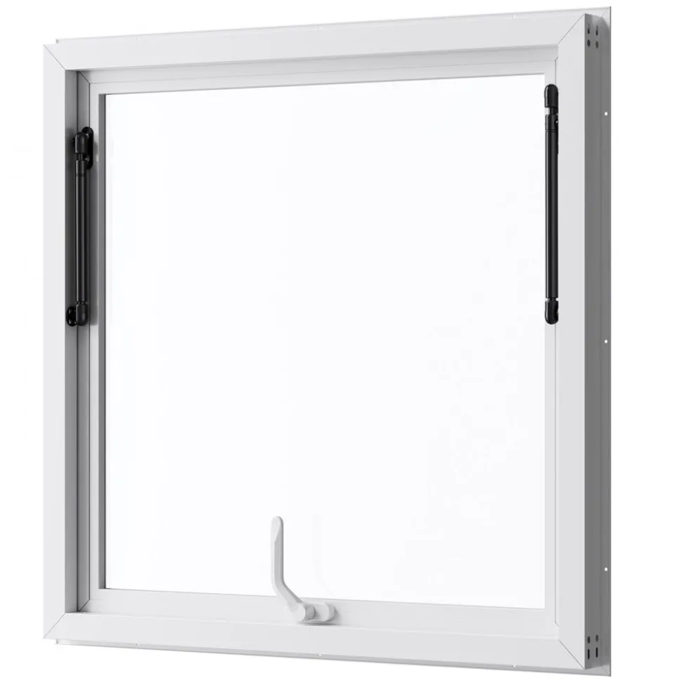 VEVOR Concession Window 36x36 in, Aluminum Alloy Frame Service Window for Food Truck, Up to 85 Degrees Stand Serving Window with Awning Door and Drag Hook, Rainwater Resistant for Concession Trailers