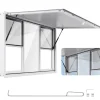 VEVOR Concession Window 60x36 in, Aluminum Alloy Service Window for Food Truck, Up to 85 Degrees Stand Serving Window with 6 Sliding Windows, Awning Door, and Drag Hook, for Concession Trailers