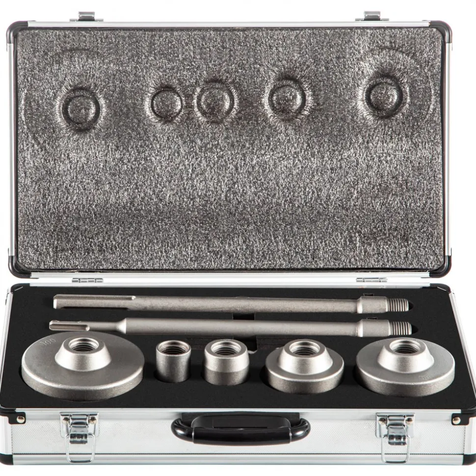 VEVOR Concrete Hole Saw Kit, 1-2/11", 1-3/5", 2-9/16", 3-5/32", 3-15/16" Drill Bit Set SDS Plus & SDS MAX Shank Wall Hole Cutter with a 4-1/3" Connecting Rod for Concrete, Cement, Stone Wall, Ma