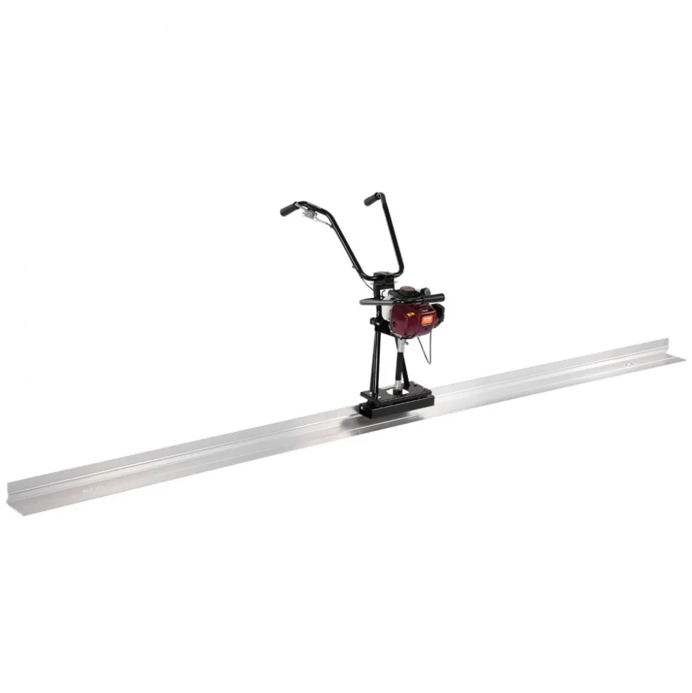 VEVOR Concrete Power Screed, 4 ft Aluminum Board Straight Edge Bar Set, 4 Stroke Cement Finishing Vibrating Motor with Height Adjustable Handles, High Efficient Concrete Tool 6500RPM