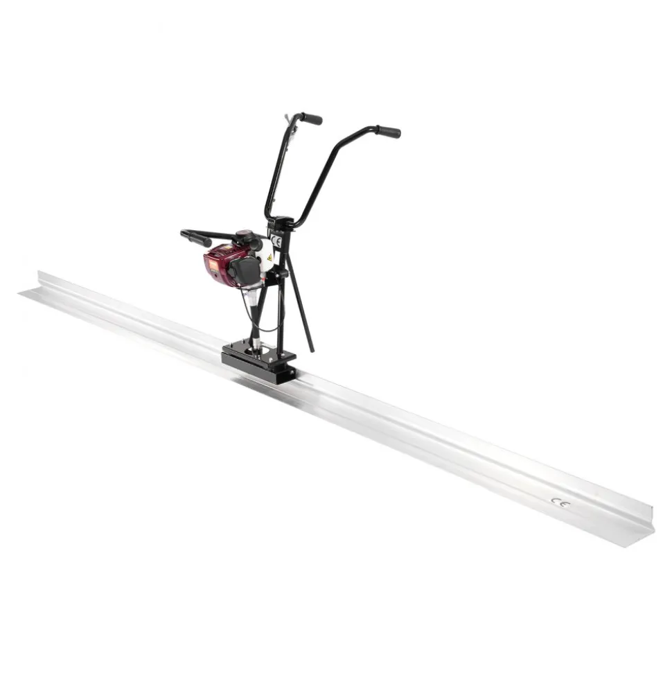VEVOR Concrete Power Screed, 4 ft Aluminum Board Straight Edge Bar Set, 4 Stroke Cement Finishing Vibrating Motor with Height Adjustable Handles, High Efficient Concrete Tool 6500RPM