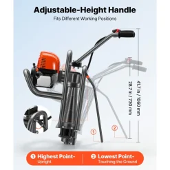 VEVOR Concrete Power Screed Gas-Powered Leveling Machine 1.16HP Engine, 4 Stroke Vibrating Screed, Flexible Shaft Drive, Adjustable Handle, Support Legs for Patio, Driveway, Floor Finishing, Jobsite