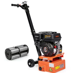 VEVOR Concrete Scarifier, 3700W 2500 RPM Walk-Behind Floor Planer Grinder, Carbide Cutters, 1/8 in Adjustable Depth, Vacuum Port for Surface Preparation, Traffic Line Removal, Pavement, Floor Repair