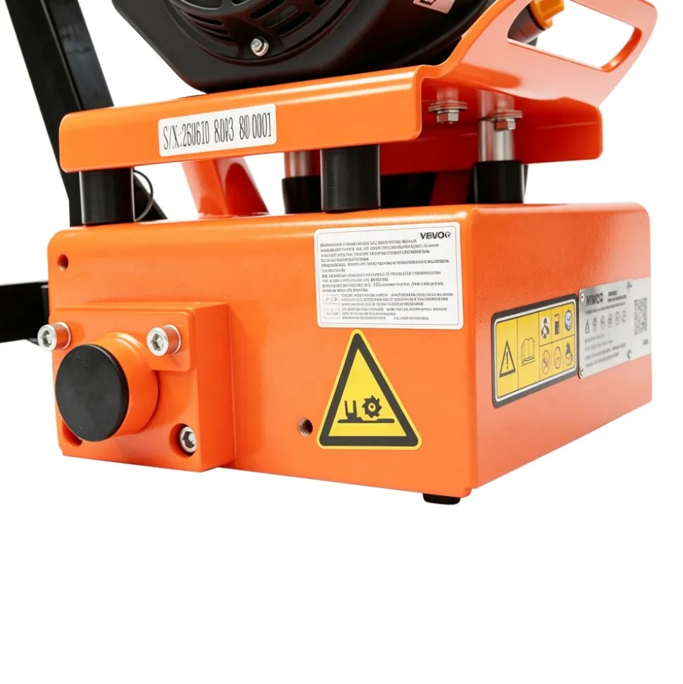 VEVOR Concrete Scarifier, 3700W 2500 RPM Walk-Behind Floor Planer Grinder, Carbide Cutters, 1/8 in Adjustable Depth, Vacuum Port for Surface Preparation, Traffic Line Removal, Pavement, Floor Repair