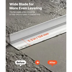 VEVOR Concrete Screed Blade 14 ft Length Aluminum Alloy Board Leveling Tool, 5.3 in Wide Straight Edge, Wide Coverage, Replacement Surface Leveler for Driveway, Patio, Sidewalk, Garage Floor Finishing