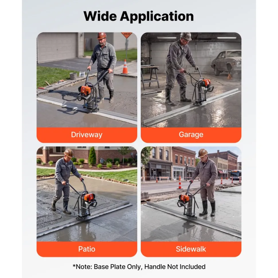 VEVOR Concrete Screed Blade 10 ft Length Aluminum Alloy Board Leveling Tool, 5.3 in Wide Straight Edge, Wide Coverage, Replacement Surface Leveler for Driveway, Patio, Sidewalk, Garage Floor Finishing