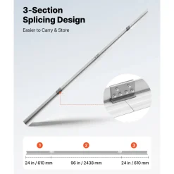 VEVOR Concrete Screed Blade 12 ft Length Aluminum Alloy Board Leveling Tool, 5.3 in Wide Straight Edge, Wide Coverage, Replacement Surface Leveler for Driveway, Patio, Sidewalk, Garage Floor Finishing
