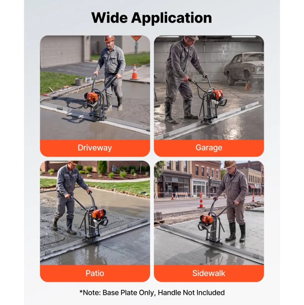 VEVOR Concrete Screed Blade 8 ft Length Aluminum Alloy Board Leveling Tool, 5.3 in Wide Straight Edge, Wide Coverage, Replacement Surface Leveler for Driveway, Patio, Sidewalk, Garage Floor Finishing