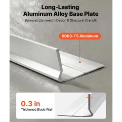 VEVOR Concrete Screed Blade 8 ft Length Aluminum Alloy Board Leveling Tool, 5.3 in Wide Straight Edge, Wide Coverage, Replacement Surface Leveler for Driveway, Patio, Sidewalk, Garage Floor Finishing