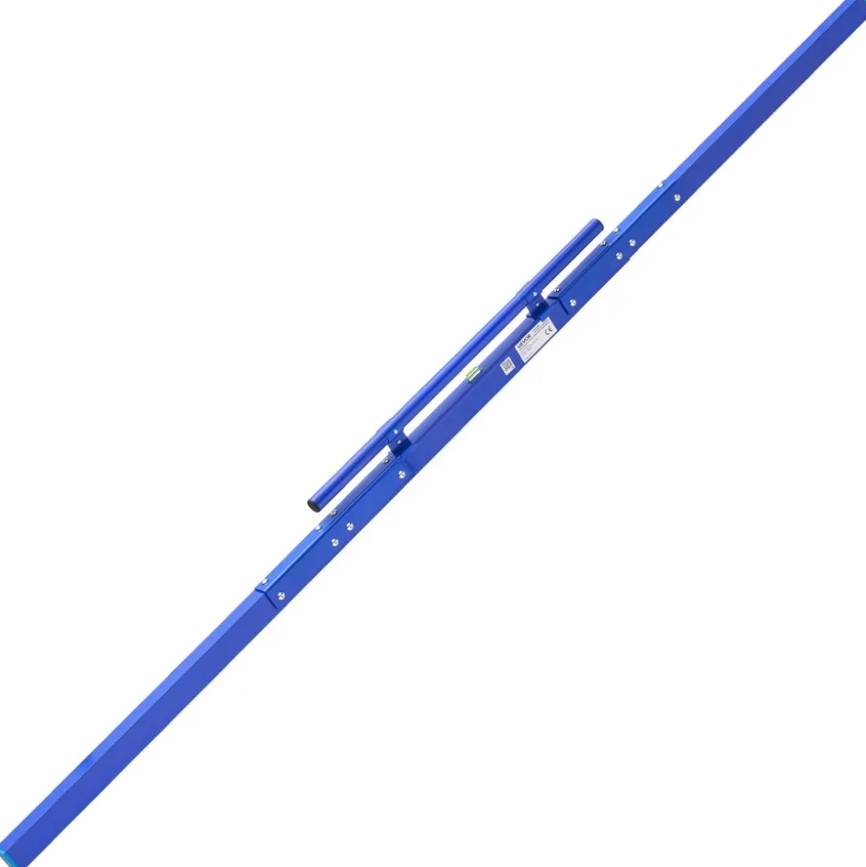 VEVOR Concrete Screed 96 in Length Manual Screed Board Aluminum Alloy Blue, Built-in Bubble Level, Powder-coated Finish, Lightweight Paver Leveling Tool for Patio, Sidewalk, Garage Floor Finishing