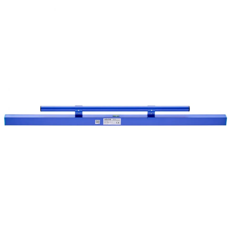 VEVOR Concrete Screed 48 in Length Manual Screed Board Aluminum Alloy Blue, Built-in Bubble Level, Powder-coated Finish, Lightweight Paver Leveling Tool for Patio, Sidewalk, Garage Floor Finishing
