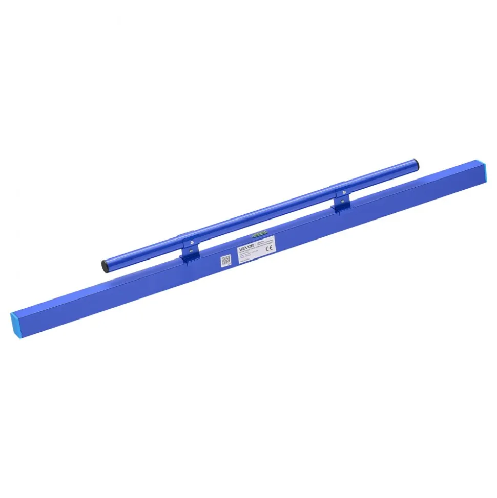 VEVOR Concrete Screed 48 in Length Manual Screed Board Aluminum Alloy Blue, Built-in Bubble Level, Powder-coated Finish, Lightweight Paver Leveling Tool for Patio, Sidewalk, Garage Floor Finishing