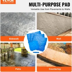 VEVOR Concrete Stamps Mat, 36 x 36 in & 18 x 18 in, 4 pcs Concrete Texturing Skin Polyurethane Stamp Stone Tile Texture Mat, Slate floor Imprint Seamless Stamp Concrete Molds for Outdoor Decorative