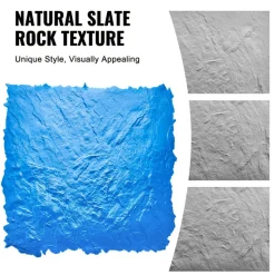 VEVOR Concrete Stamps Mat, 36 x 36 in & 18 x 18 in, 4 pcs Concrete Texturing Skin Polyurethane Stamp Stone Tile Texture Mat, Slate floor Imprint Seamless Stamp Concrete Molds for Outdoor Decorative