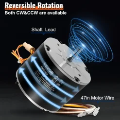 VEVOR Condenser Fan Motor 5KCP39EGS070S, 5KCP39EGY823S, 1/4 HP 208-230V, 1100RPM, OEM Standard Upgraded Replacement Condenser Motor Reversible Rotating, Explosion-proof CBB65 5μF/370V Capacitor