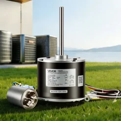 VEVOR Condenser Fan Motor with Capacitor, 1/5HP 1075/900RPM 208-230V, Replaces 12Y75, 97M49, 100483-02, 43W49, Compatible with Lennox Interlink Emerson K48HXGCK-4210 K48HXGFG-4294 YFK-150-6