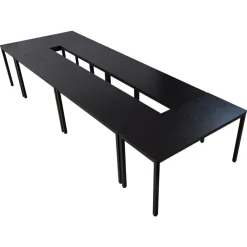 VEVOR Conference Table, Set of 6, 4.5 ft Office Meeting Table for 16 Person, Flexible Combination Desk Set, Modern Rectangle Meeting Desk with Metal Legs for Office, Conference Room, Easy Assembly
