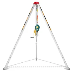 VEVOR Confined Space Tripod Kit 1200LBS Winch, Confined Space Tripod 7' Leg Bracket and 98' Cable, Confined Space Rescue Tripod 32.8' Fall Protection for Traditional Confined Spaces
